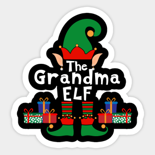 Funny Family Matching Christmas Grandma Elf Sticker